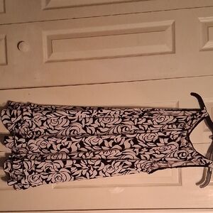 MSK Black and White Floral Sleeveless Dress